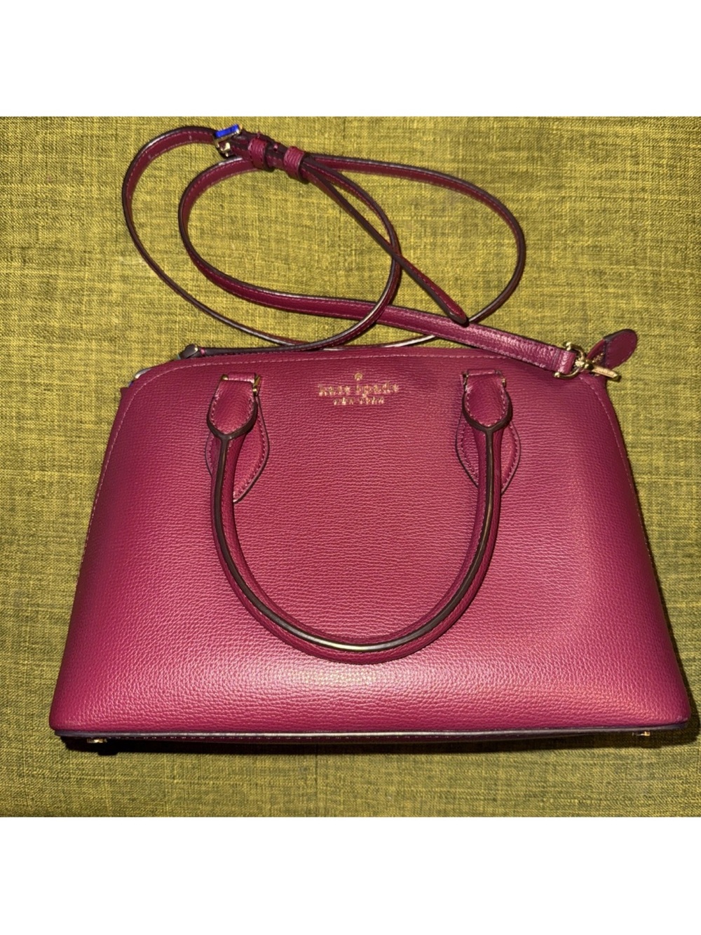 kate spade maroon dome satchel with crossbody strap